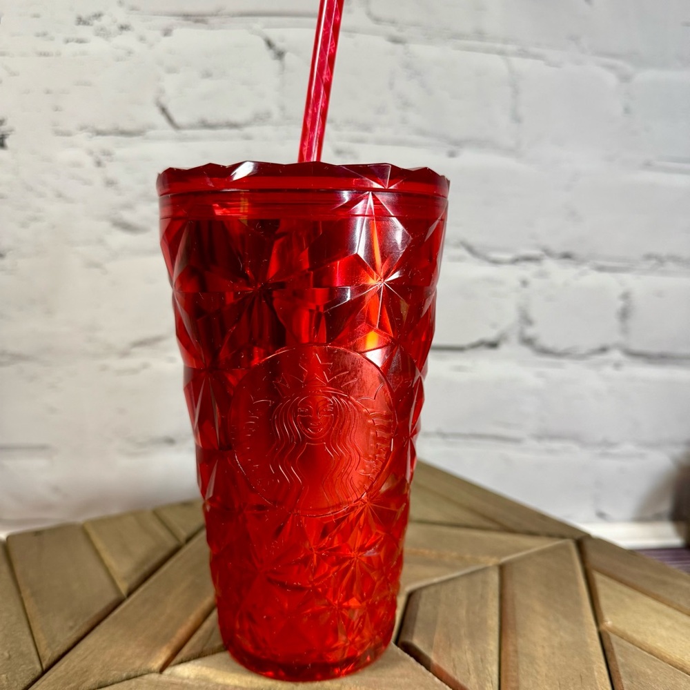 Starbucks Poinsettia Red Prism Diamond Crystal Cold‎ Tumbler Holiday 2023 new